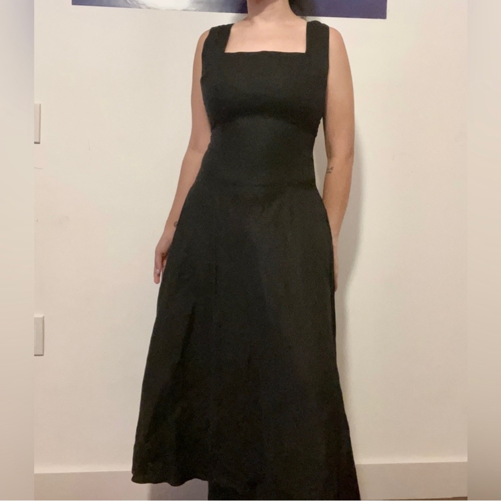 Country Road Linen Midi Dress black Size 6